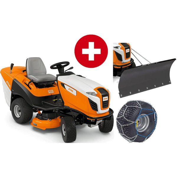 STIHL Rasentraktor RT 5097 Winterpaket mit Schneeschild und Schneeketten